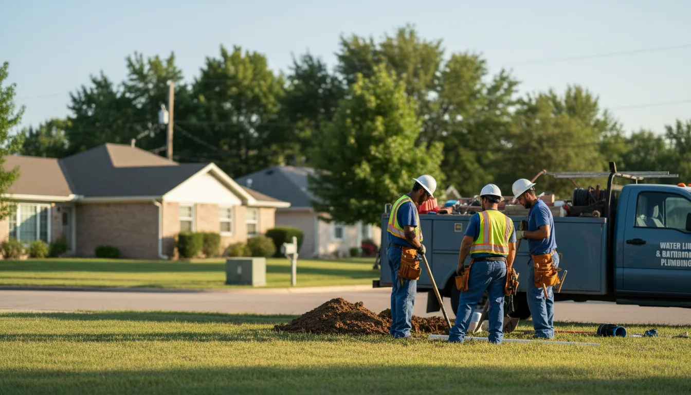 Residential water line and bathroom plumbing service in Hopeton, OK